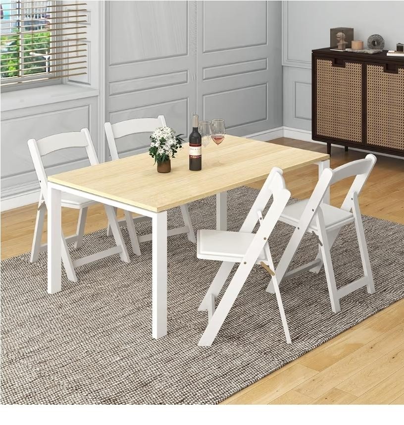 White Plastic / Leather Seat Chair