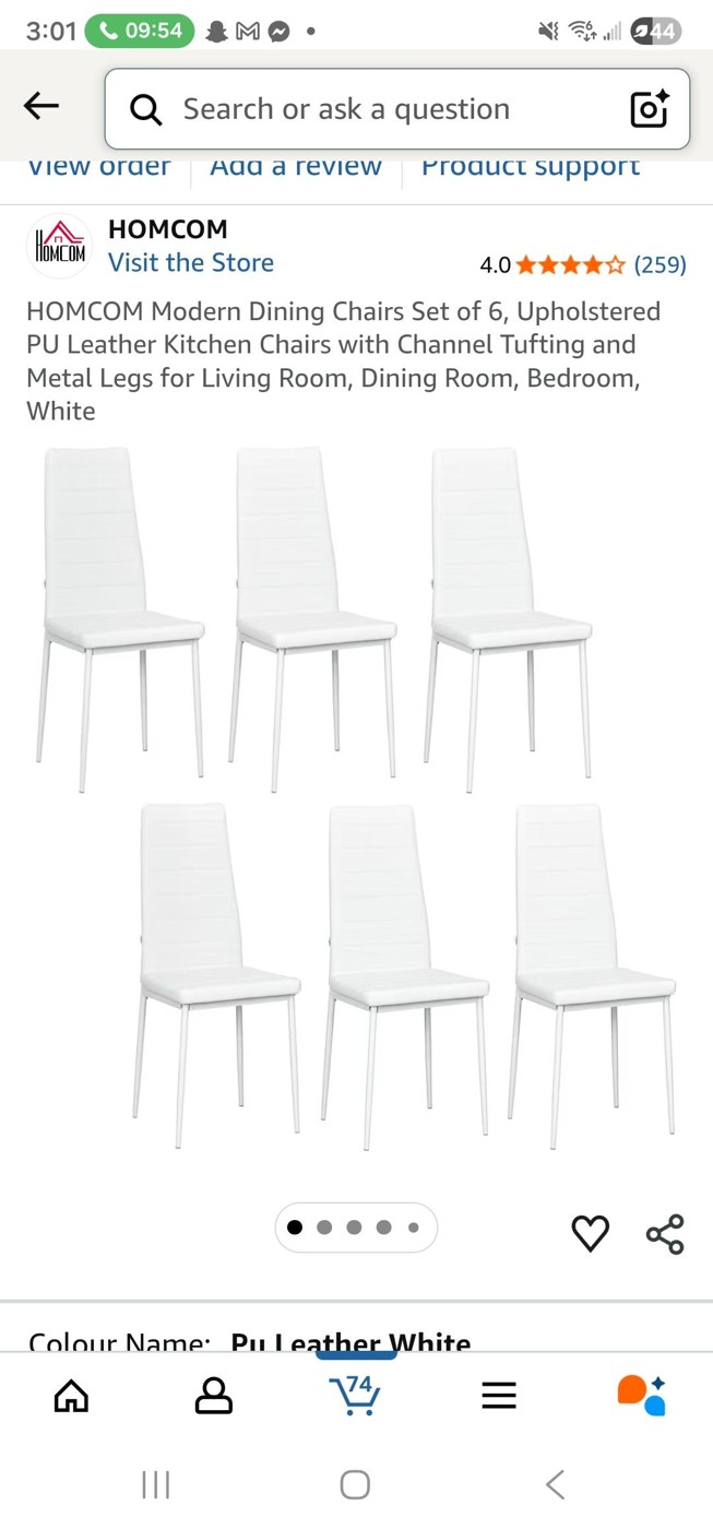 White Faux Leather Chair